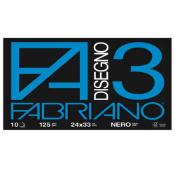 Album F3 - 24 x 33 cm - 10 fogli - 125 gr - nero - Fabriano