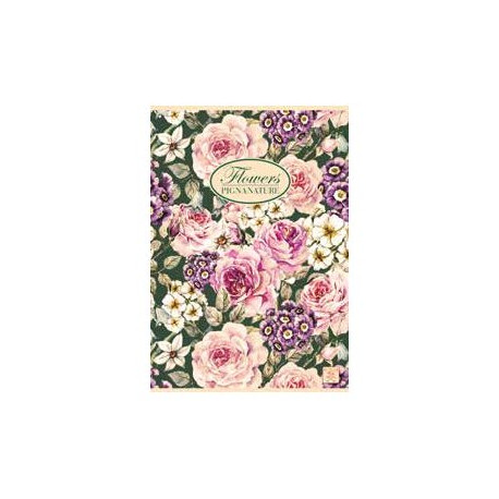 Pigna Permanent Flowers - Quaderno - graffettato - maxi - A4 - 20 fogli / 40 pagine - a righe - disponibile in colori assortiti