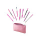 BIC Pink & Purple Set - Penna a sfera a 4 colori, penna a sfera, fineliner, evidenziatore, matita meccanica, matita e set di pe
