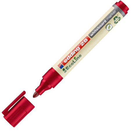 Marcatore per lavagne bianche 28 EcoLine - punta conica - da 1,5 a 3 mm - rosso - Edding