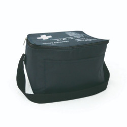Borsa termica in nylon blu con chiusura centrale zip cm 20 x 14 x 13