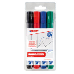 Marcatore per lavagne bianche 660 - punta conica - da 1,5 a 3 mm - Edding - astuccio 4 pezzi