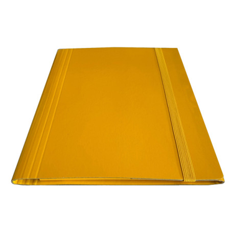 Cartella 3 lembi con elastico piatto - A4 - dorso variabile - giallo - Starline