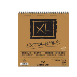 Album spiralato lato corto XL - A4 - 90 gr - 120 fogli - extra white - Canson