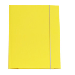Cartella 3 lembi con elastico Queen - A4 - dorso variabile - cartone plastificato - giallo - Starline
