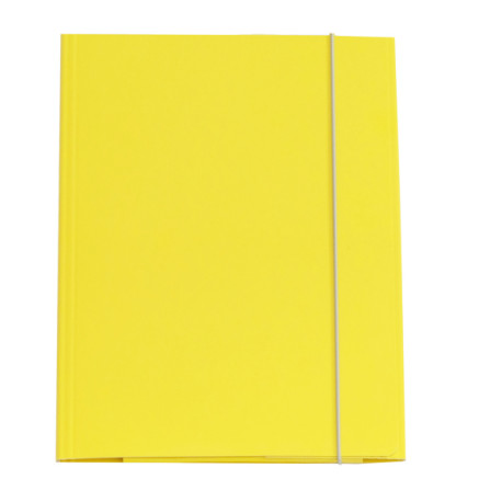 Cartella 3 lembi con elastico Queen - A4 - dorso variabile - cartone plastificato - giallo - Starline