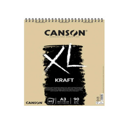 Album spiralato lato corto XL kraft - A3 - 90 gr - 60 fogli - Canson