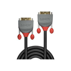 Lindy Anthra Line - Cavo DVI - legame doppio - DVI-D (M) a DVI-D (M) - 7.5 m - di forma rotonda, viti a serraggio manuale - ner