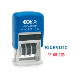 Timbro Mini Dater S160/L2 Datario + RICEVUTO - 4 mm - autoinchiostrante - Colop