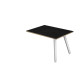 Allungo DX/SX per scrivanie Skinny Metal - 60 x 80 x H 74,4 cm - bianco / nero venato