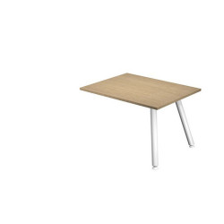 Allungo DX/SX per scrivanie Skinny Metal - 60 x 80 x H 74,4 cm - bianco / rovere