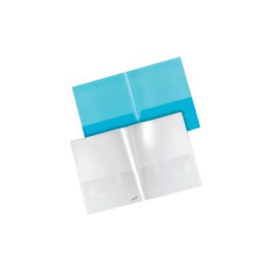 Plastidea - Cartelletta tascabile - 2 compartimenti - per A4 - blu (pacchetto di 5)