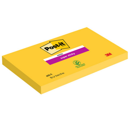 Blocco foglietti Post-it Super Sticky - 655-S - 76 x 127 mm - giallo oro - 90 fogli - Post-it