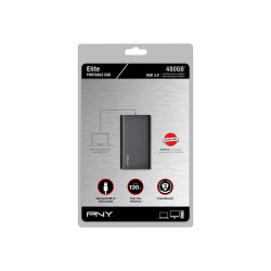 PNY ELITE - SSD - 480 GB - esterno (portatile) - USB 3.0 - nero