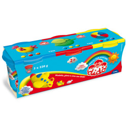 Tris barattoli da 220gr - giallo/magenta/blu - DiDò - conf. 3 pezzi