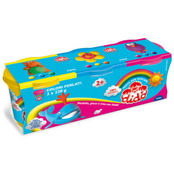 Tris barattoli da 220gr - giallo/rosso/azzurro - DiDò - conf. 3 pezzi