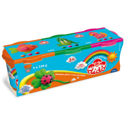 Tris barattoli da 220gr - verde/arancio/magenta - DiDò - conf. 3 pezzi