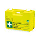 Cassetta medica valigetta plastica giallo fluorescente ALL. 2 per aziende meno 3 dip.cm 32 x 23 x 12,5