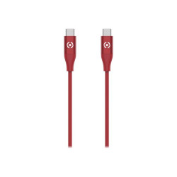 Celly - Cavo USB - USB-C (M) a USB-C (M) - 1.5 m - USB Power Delivery (3A, 60W) - rosso