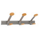 Appendiabiti da muro - 3 posti - 45 x 11,2 x 17,5 cm - metallo/legno - grigio metallo/legno chiaro - Alba