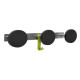 Appendiabiti da muro - 3 posti - 45 x 7 x 9 cm - nero/acciaio - Alba