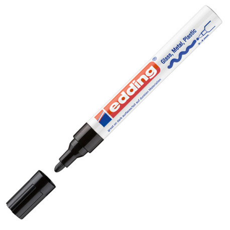 Marcatore permanente a vernice 750 - punta tonda - da 2 a 4 mm - nero - Edding