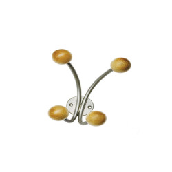 Appendiabiti da muro - 4 posti - 15 x 15 x 8,5 cm - argento - Alco