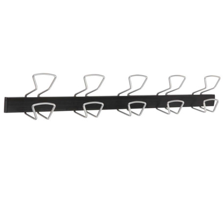 Appendiabiti da muro - 5 posti - 76 x 7,2 x 16 cm - metallo/ABS - nero/grigio metallizzato - Alba