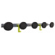 Appendiabiti da muro - 5 posti - 77 x 9 cm - nero/acciaio - Alba