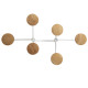 Appendiabiti da muro - 6 posti - 35,5 x 59,5 x 8 cm - metallo/legno - bianco - Alba
