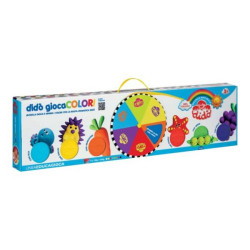 Didò Giocacolori - Set gioco pasta da modellare - nero, bianco, giallo, ciano, viola, rosso, verde, arancione