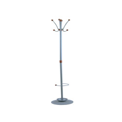 Appendiabiti Dallas - con portaombrelli - 8 posti - 180 x 40 cm - grigio - Unisit