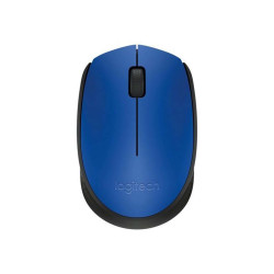 Logitech M171 - Mouse - per destrorsi e per sinistrorsi - senza fili - 2.4 GHz - ricevitore wireless USB - nero, blu