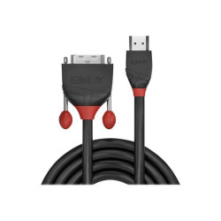 Lindy Black Line - Cavo adattatore - legame singolo - HDMI maschio a DVI-D maschio - 2 m - tripla schermatura - nero - di forma