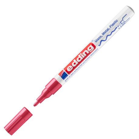 Marcatore permanente a vernice 751 - punta tonda fine - da 1 a 2 mm - rosso - Edding