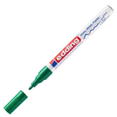 Marcatore permanente a vernice 751 - punta tonda fine - da 1 a 2 mm - verde - Edding