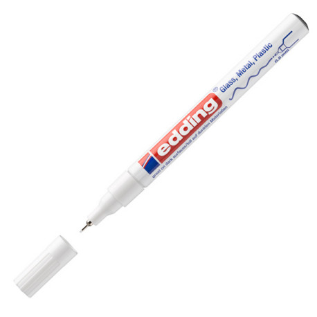 Marcatore permanente a vernice 780 - punta tonda extra fine - 0,8 mm - bianco  - Edding
