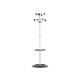 Appendiabiti Totem - con portaombrelli - 8 posti - 175 x 39 cm - grigio/nero - Unisit
