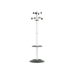 Appendiabiti Totem - con portaombrelli - 8 posti - 175 x 39 cm - grigio/nero - Unisit