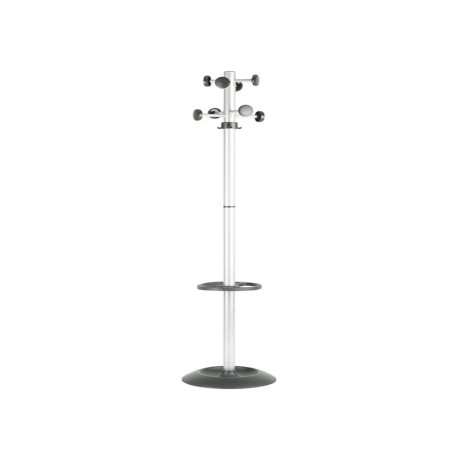 Appendiabiti Totem - con portaombrelli - 8 posti - 175 x 39 cm - grigio/nero - Unisit