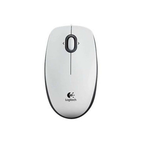 Logitech B100 - Mouse - per destrorsi e per sinistrorsi - ottica - 3 pulsanti - cablato - USB - bianco