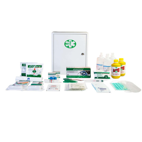 Armadietto di pronto soccorso 102/M - 46x30x14 cm - metallo - oltre 3 persone - bianco - PVS