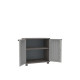 Armadietto JWood 68 - 2 ante - 68 x 37,5 x 91,5 cm - PPL - effetto legno - grigio tortora - Terry
