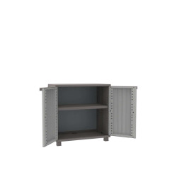 Armadietto JWood 68 - 2 ante - 68 x 37,5 x 91,5 cm - PPL - effetto legno - grigio tortora - Terry