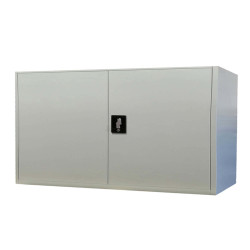 Armadio basso in metallo ad ante battenti - 1 ripiano regolabile - 100 x 45 x 90 cm - grigio - Bertesi
