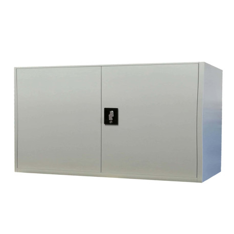Armadio basso in metallo ad ante battenti - 1 ripiano regolabile - 100 x 45 x 90 cm - grigio - Bertesi