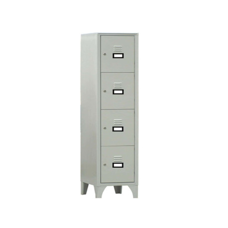 Armadio casellario in metallo - 4 vani - 35 x 50 x 180 cm - grigio - Fasma