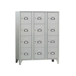 Armadio casellario in metallo - a 12 vani - 105 x 50 x 180 cm - grigio - Fasma