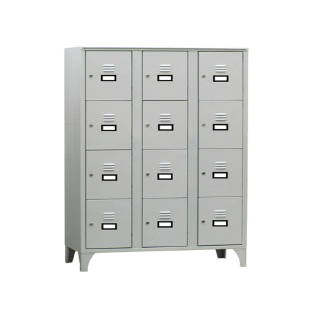 Armadio casellario in metallo - a 12 vani - 105 x 50 x 180 cm - grigio - Fasma