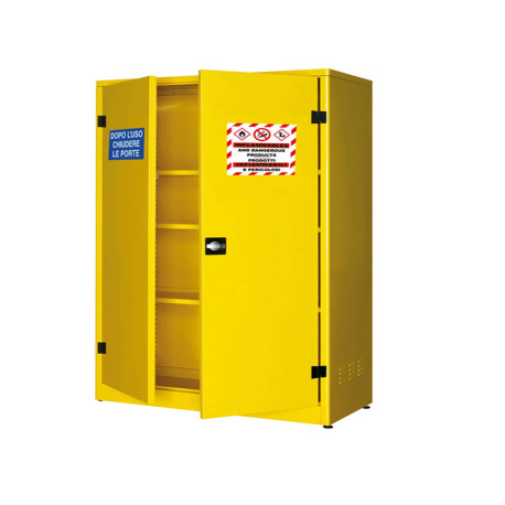 Armadio di sicurezza per liquidi infiammabili - 107,5 x 50 x 185 cm - giallo - Carvel